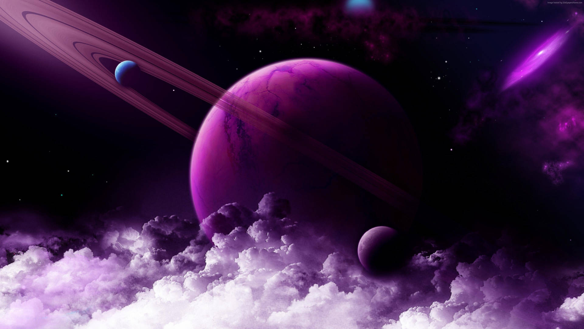 Neon Purple Saturn 4k