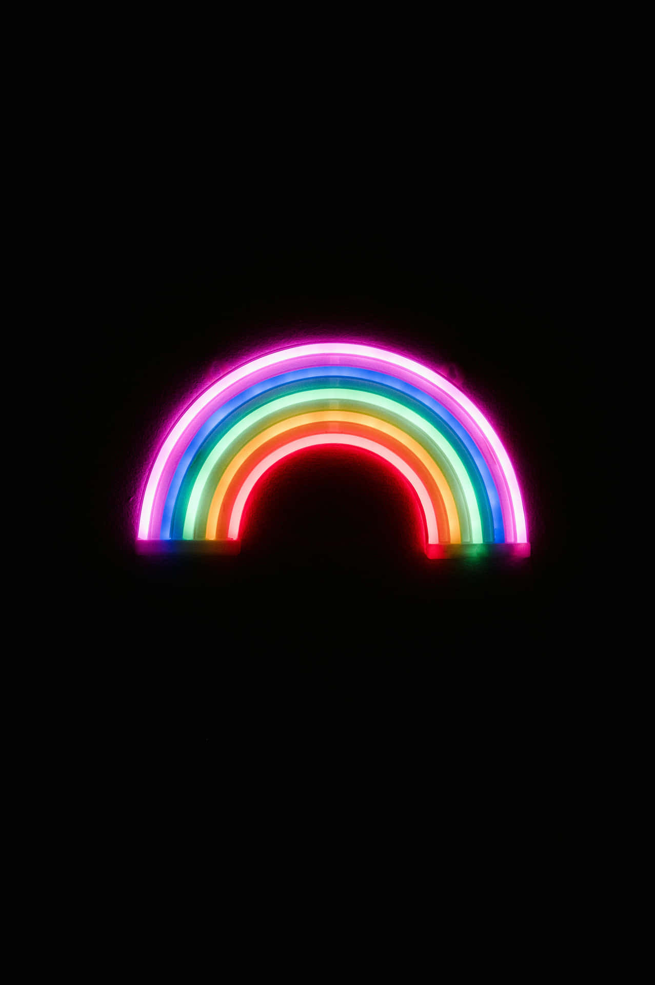 Neon Rainbow Arch Glow Background
