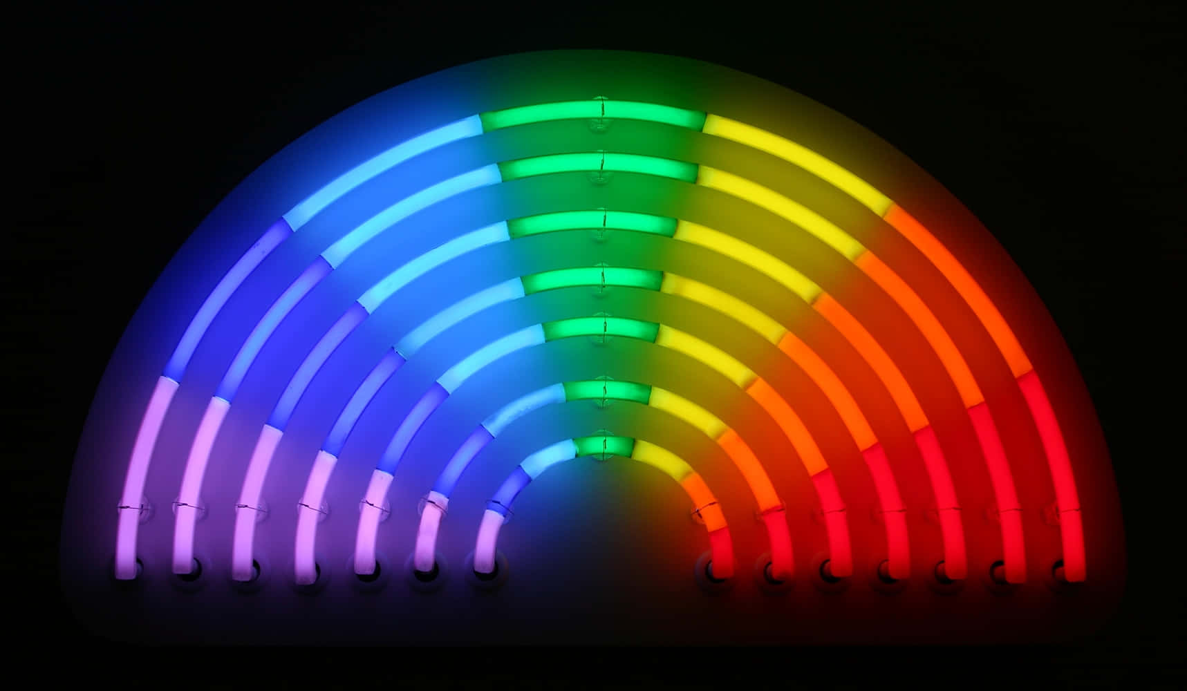 Neon Rainbow Art Installation Background