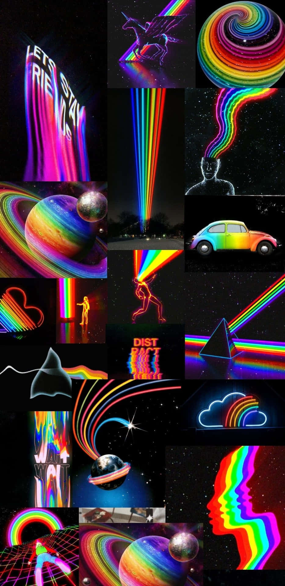 Neon Rainbow Collage