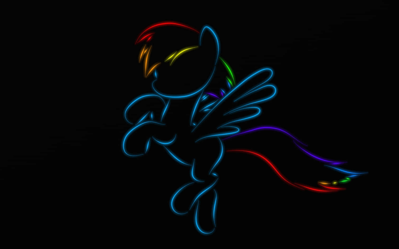 Neon Rainbow Pegasus Background