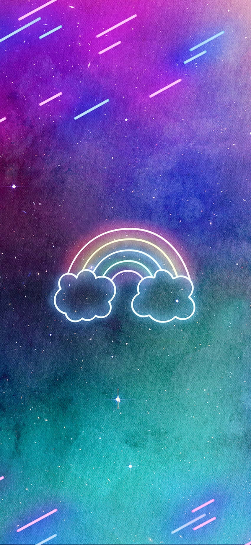 Neon Rainbow Space Art Background