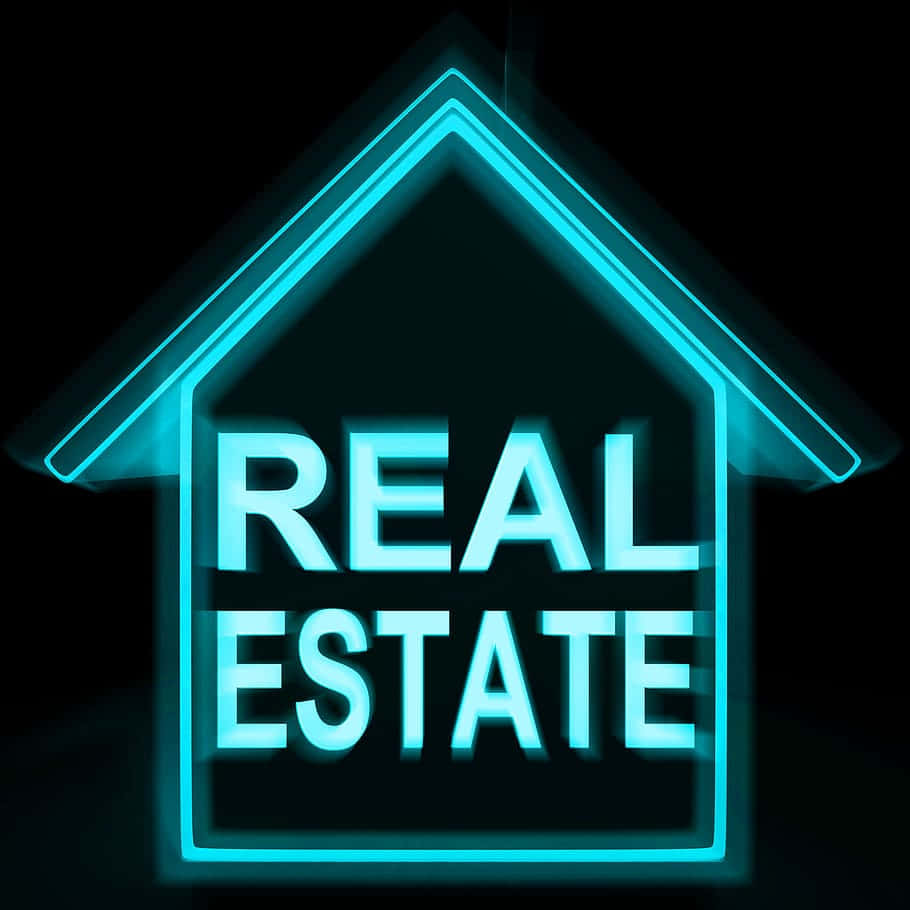 Neon Real Estate Signage Background