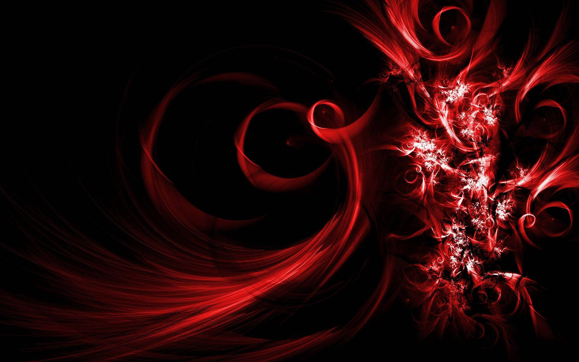 Neon Red Abstract Swirls Background