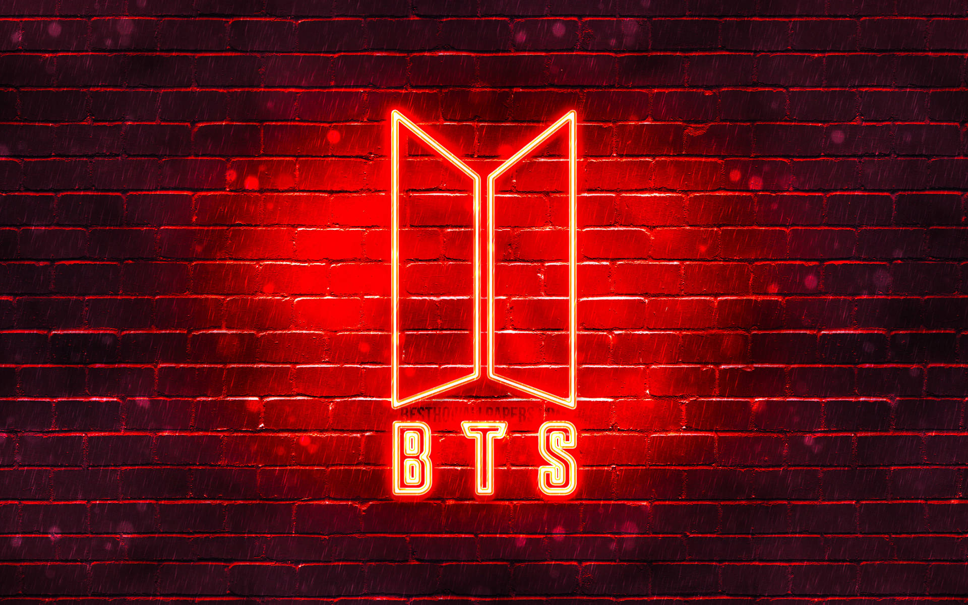 Neon Red Bts Logo Background