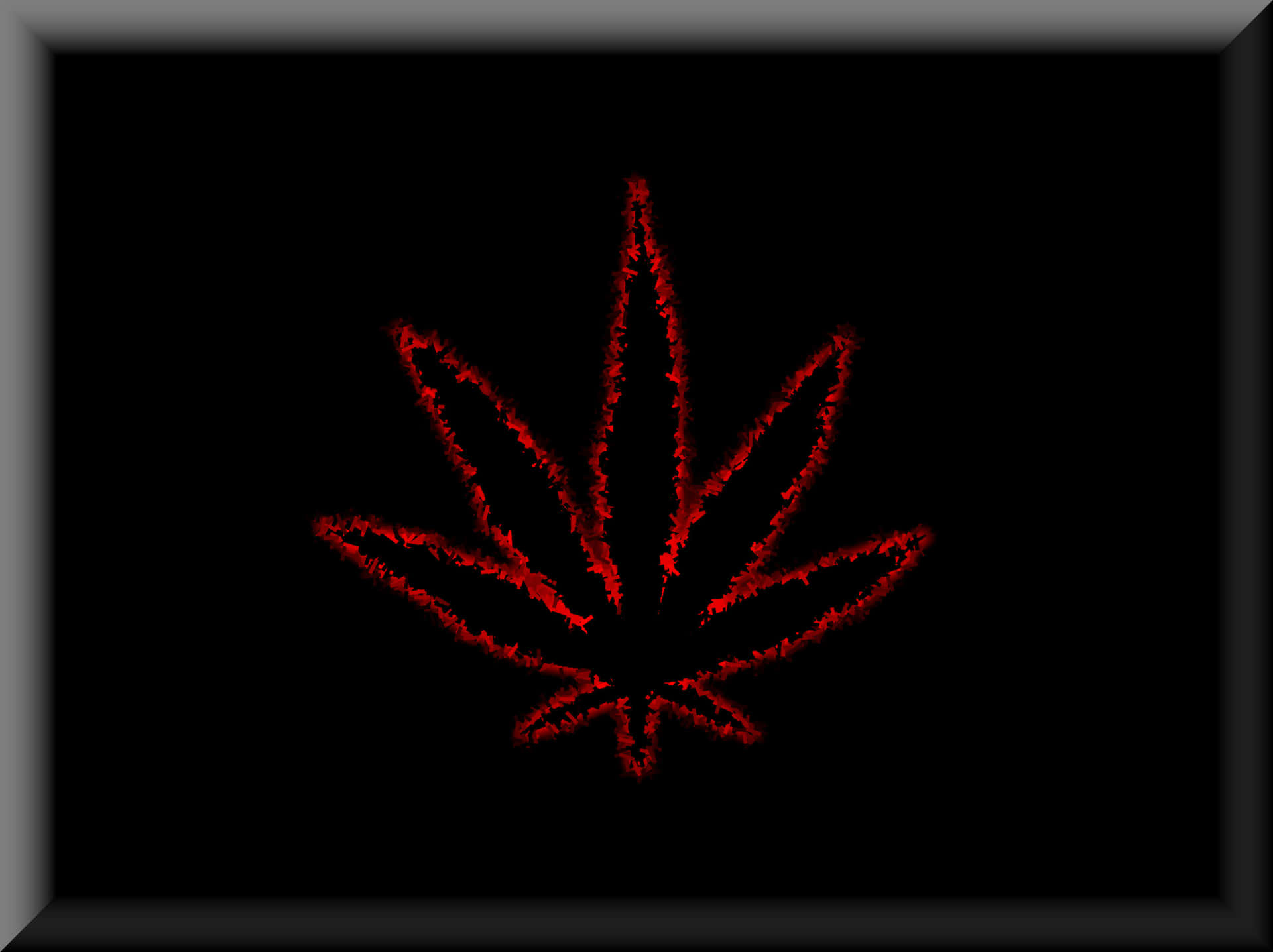 Neon Red Cannabis Leaf Background