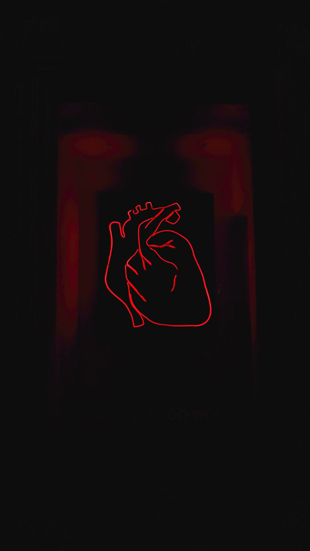 Neon Red Heart 4k Iphone 11 Background