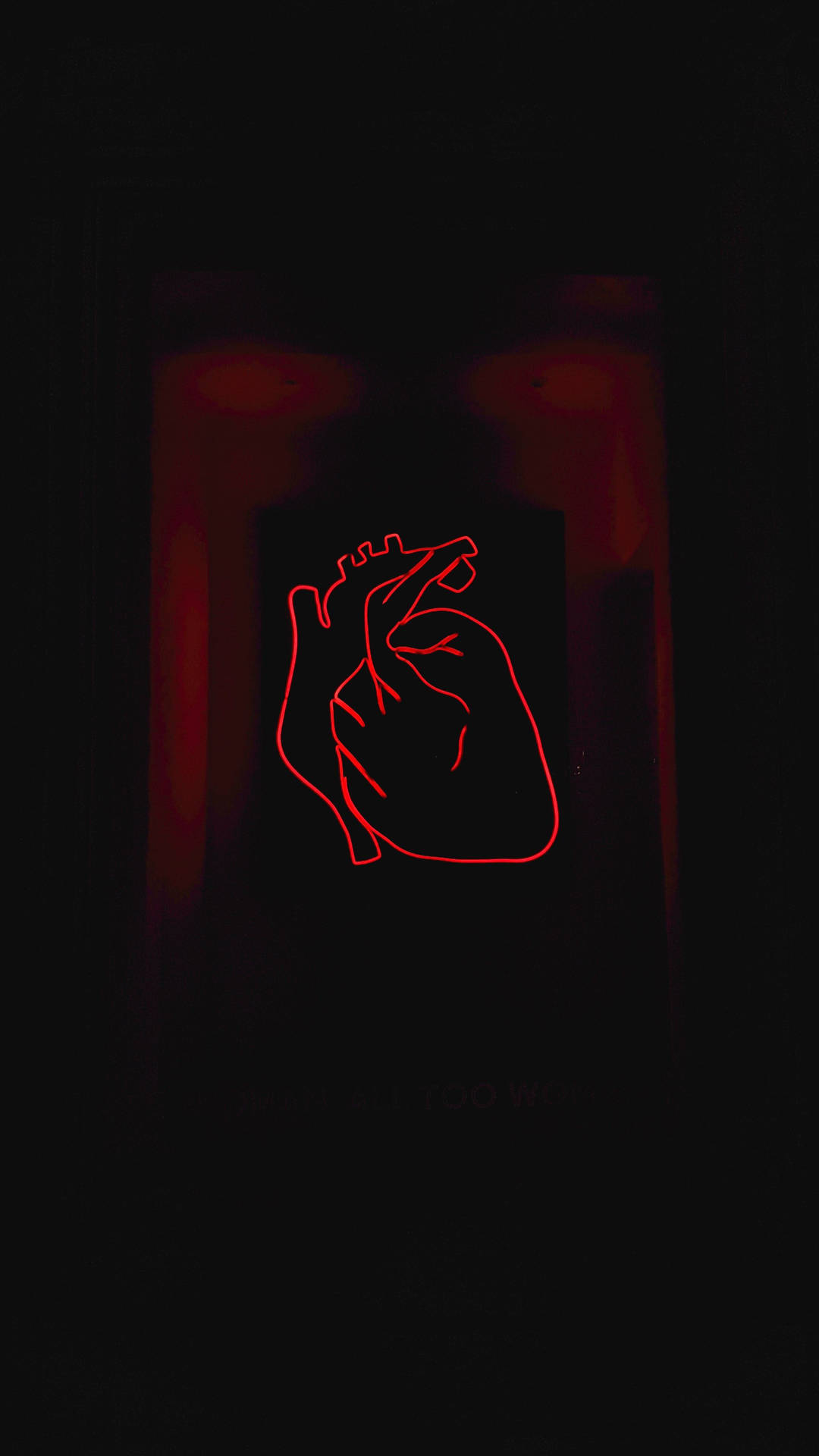 Neon Red Heart Background