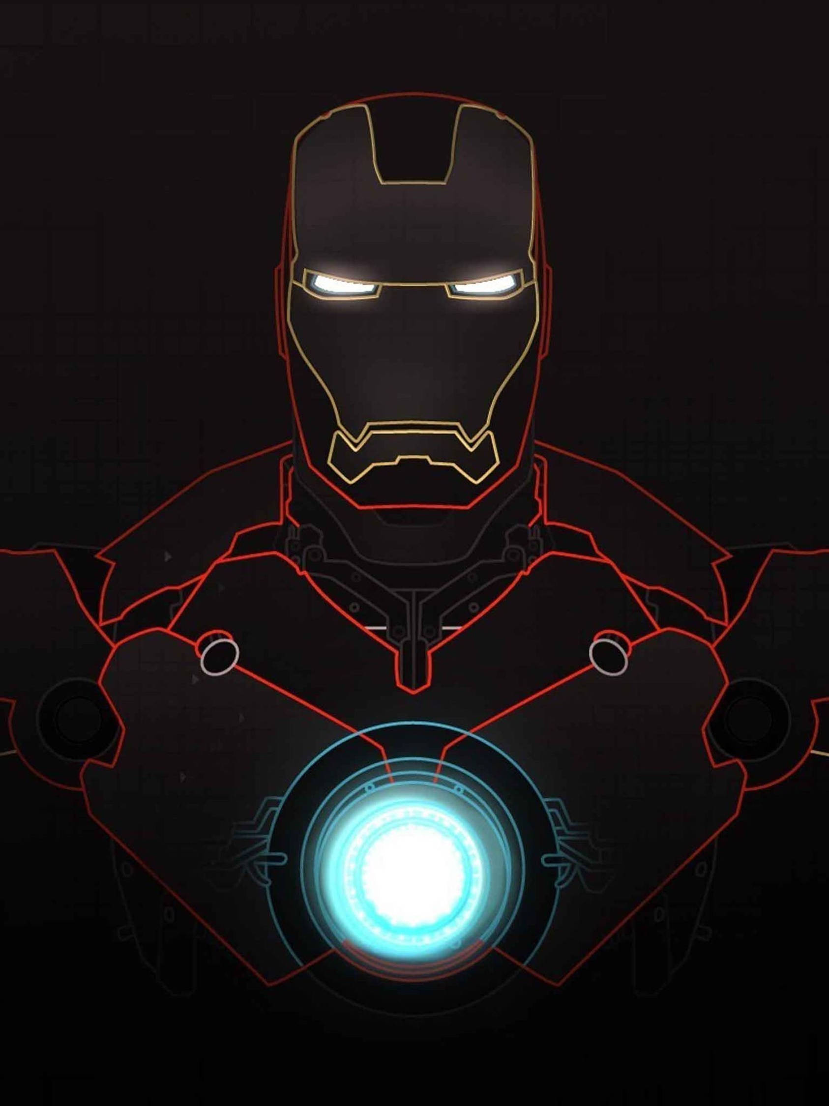 Neon Red Iron Man 4k Iphone Background