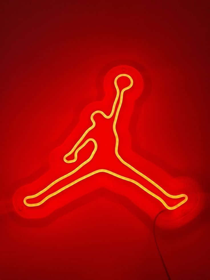 Neon Red Led Jordan Logo Background
