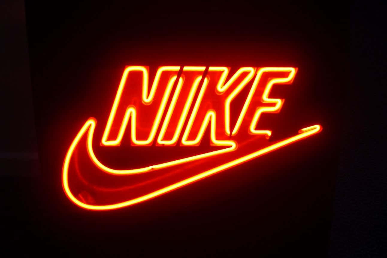 Neon Red Led Light Nike Swoosh Sign Background