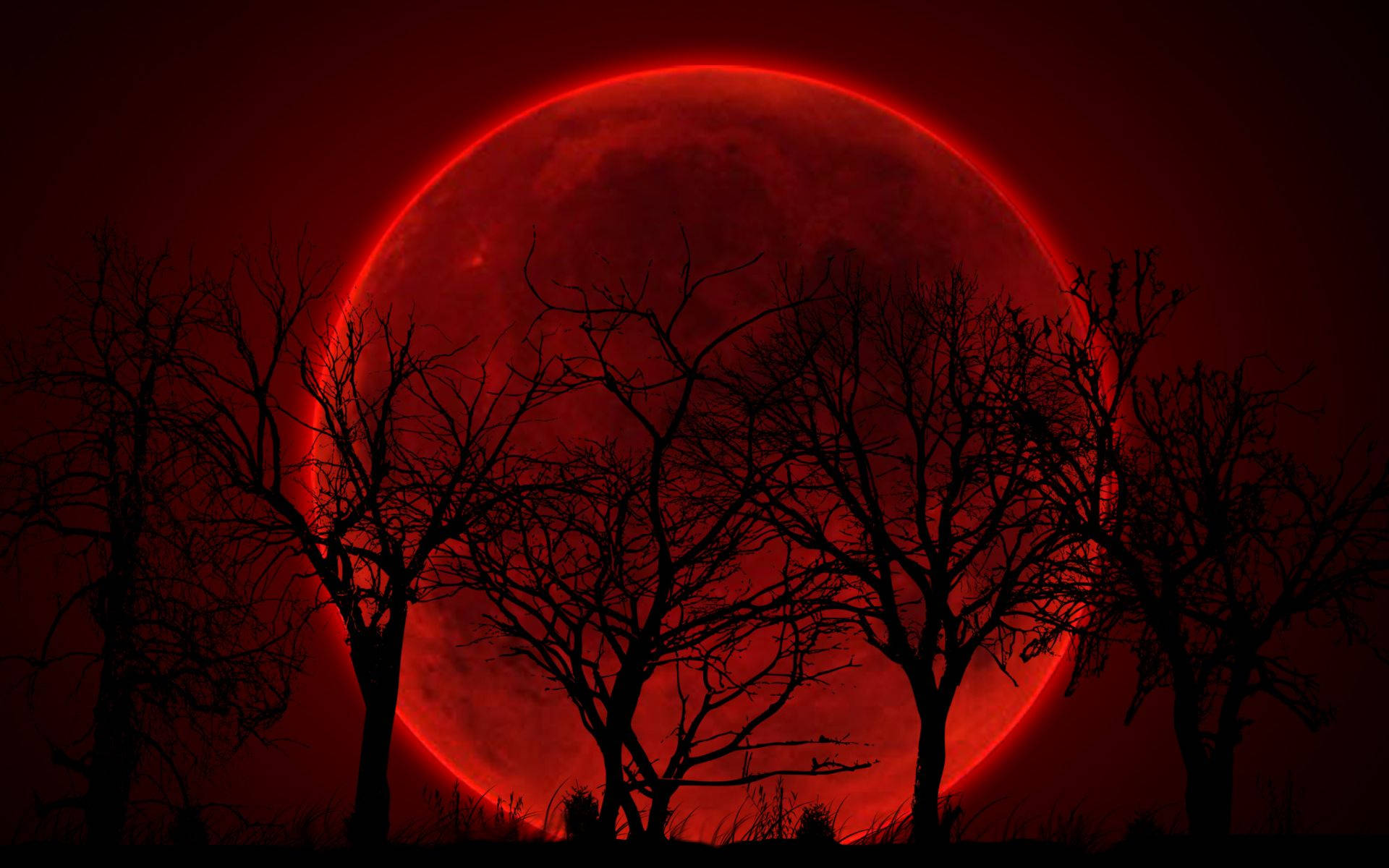 Neon Red Moon Background