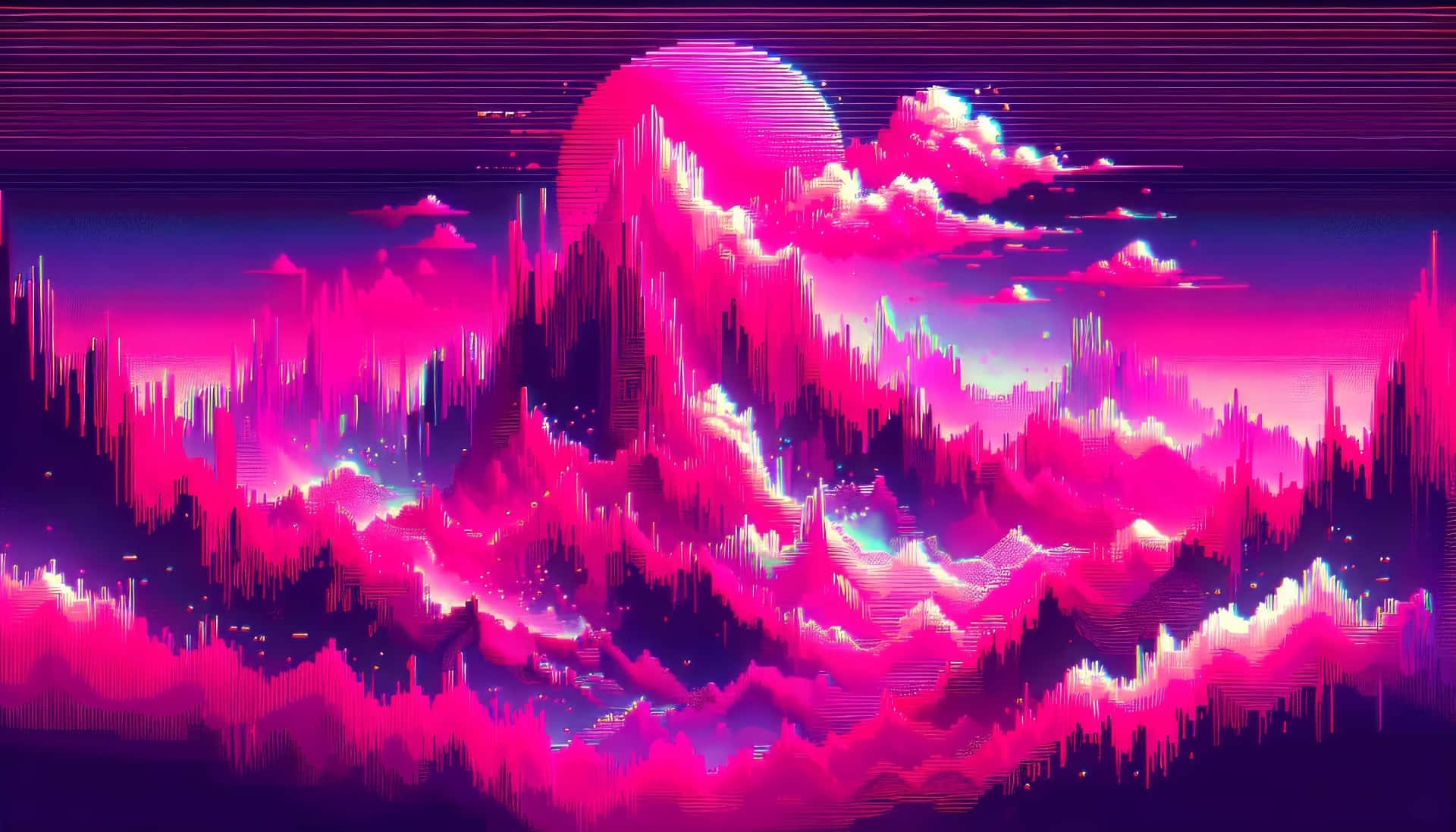 Neon Retro Synthwave Landscape