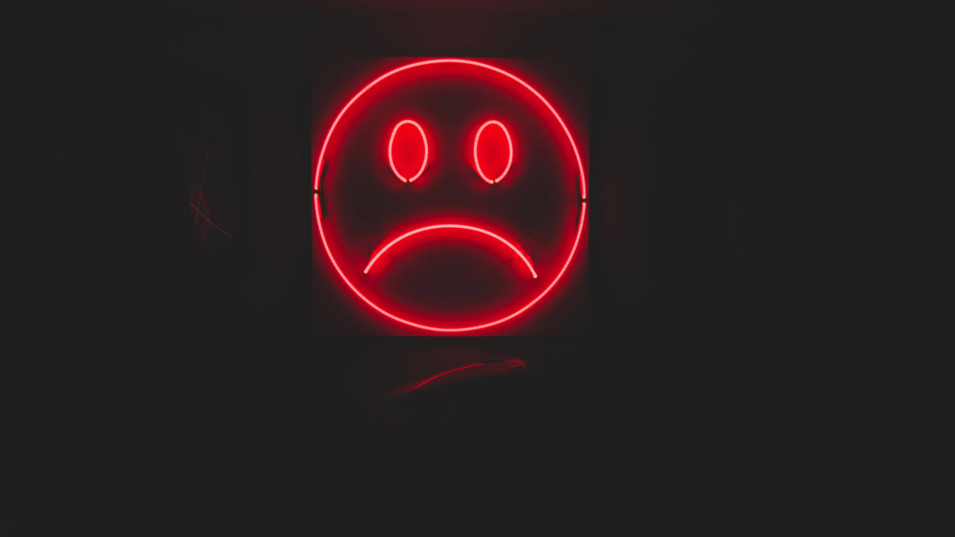 Neon Sad Face Heart Broken 4k Background