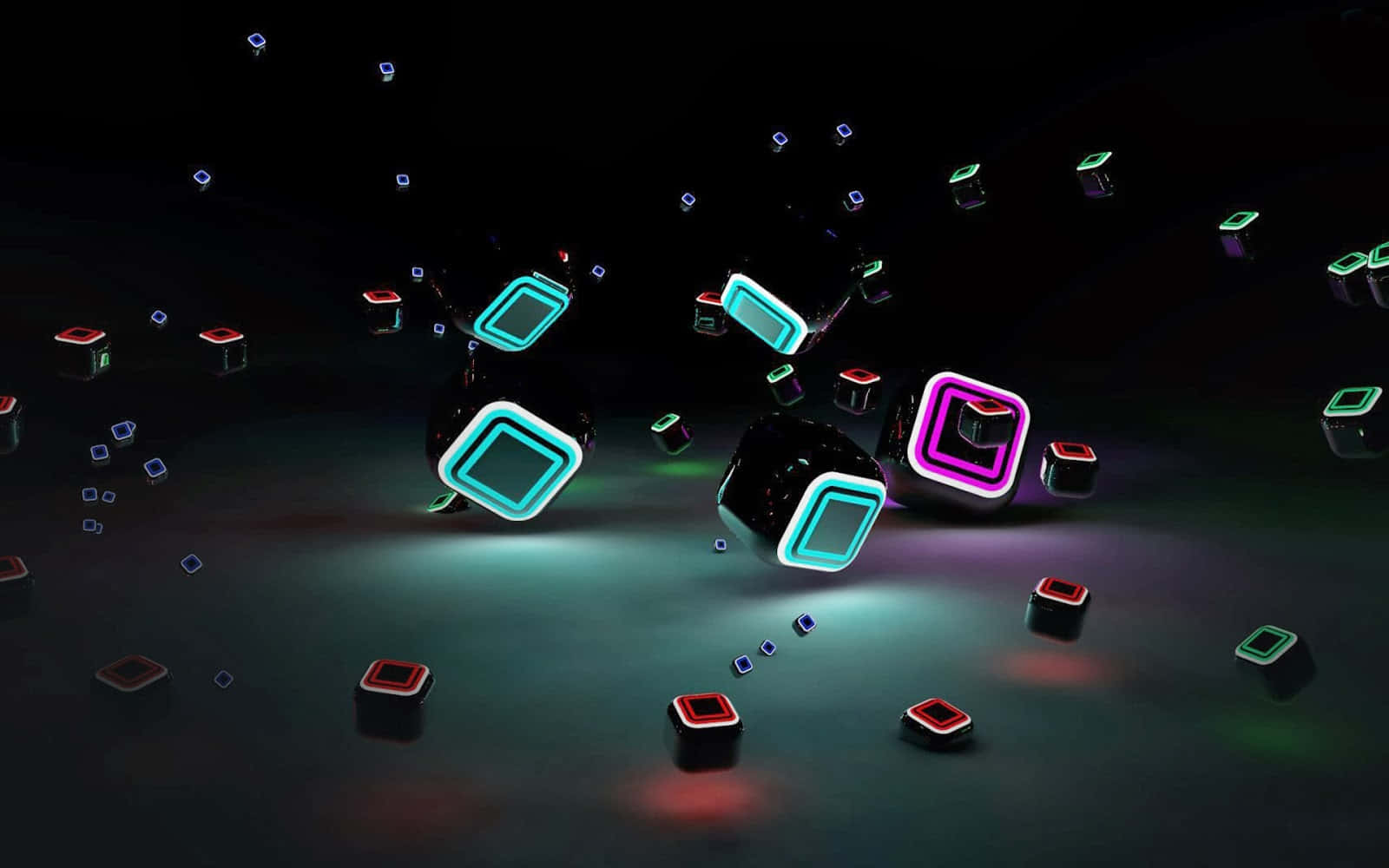 Neon Shapes Formal Desktop Background