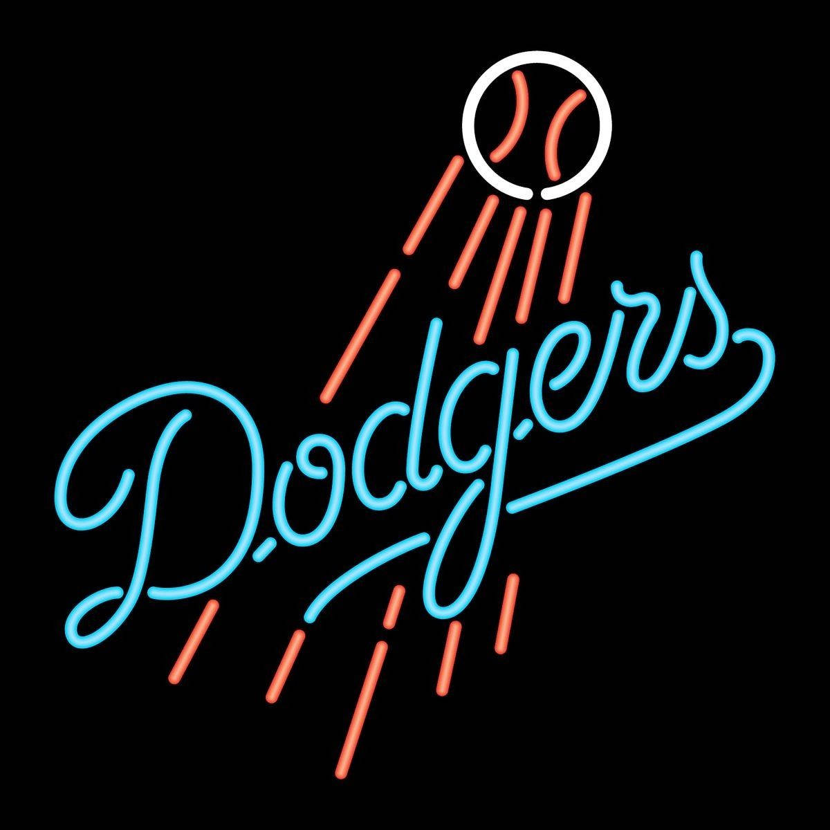 Neon Sign L:a Dodgers Logo Background