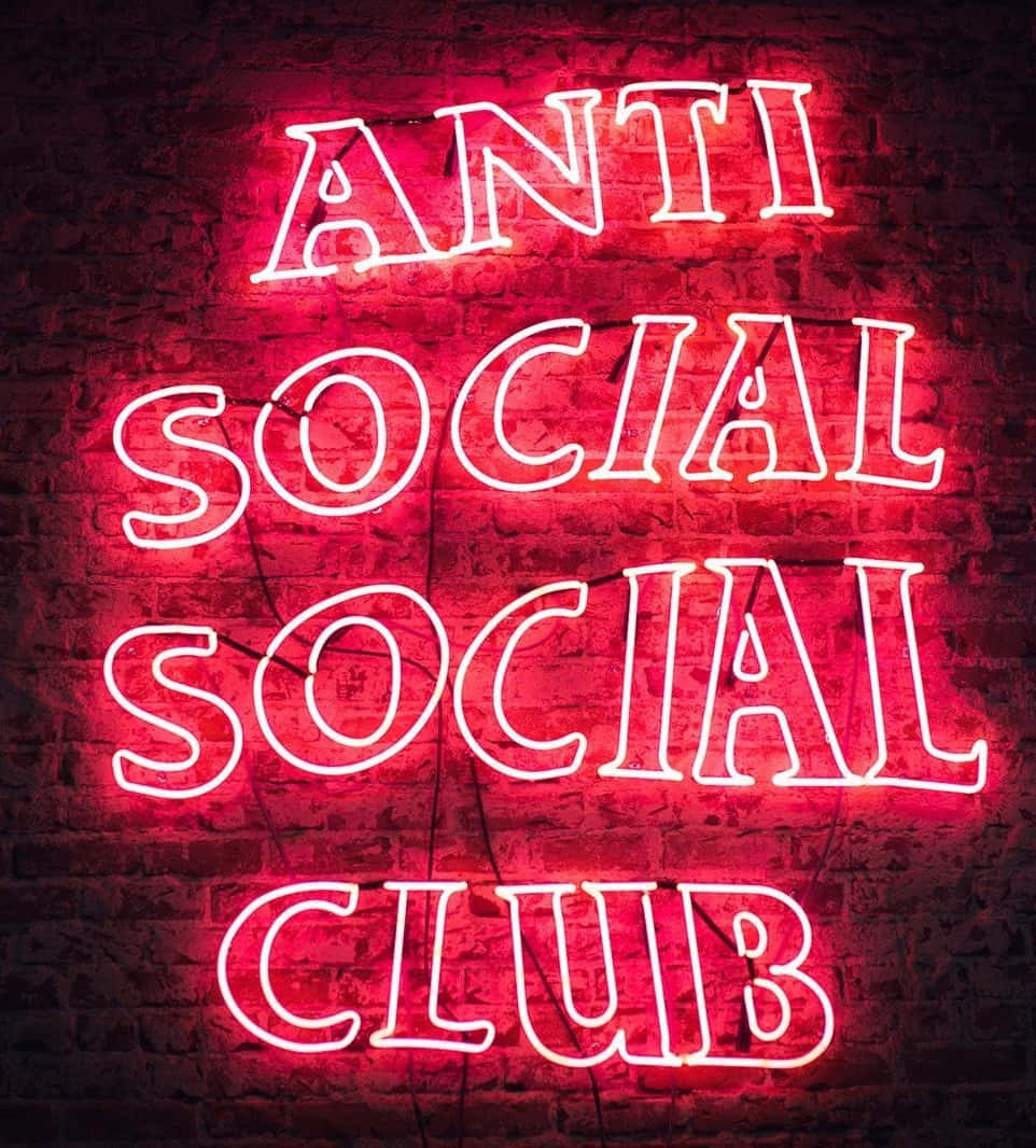 Neon Sign Of Anti Social Club Iphone Background