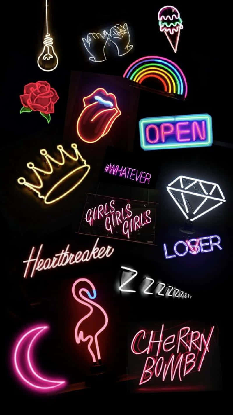Neon Signs Collage Cool Teenager.jpg Background
