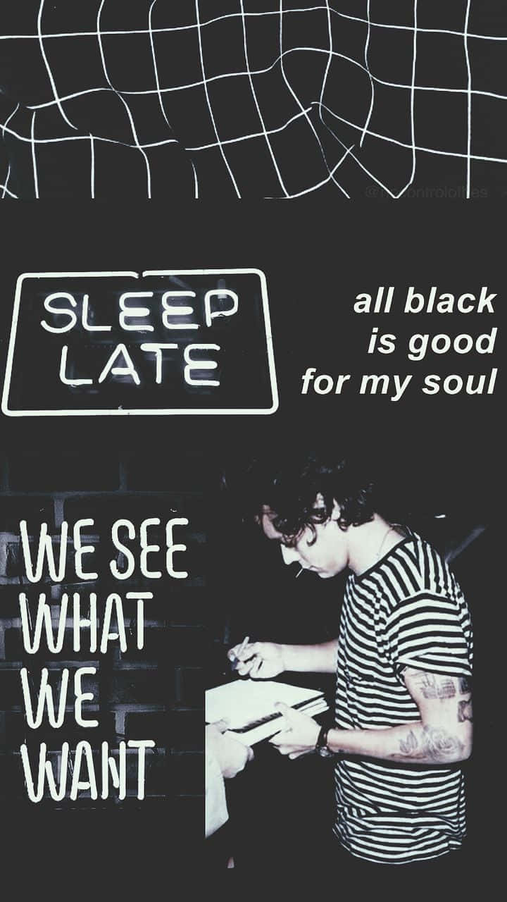 Neon Sleep Late Black Collage