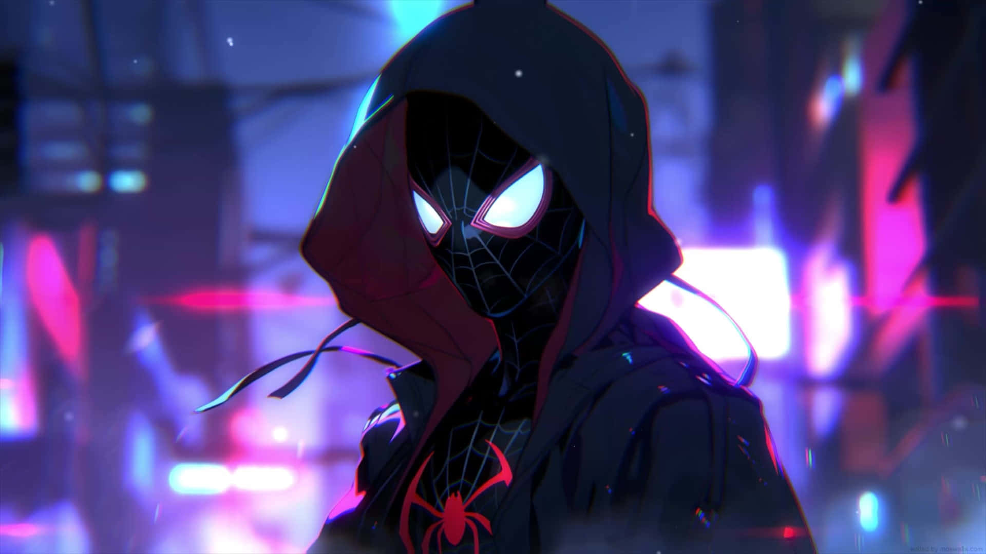 Neon Spider Vigilante Artwork Background