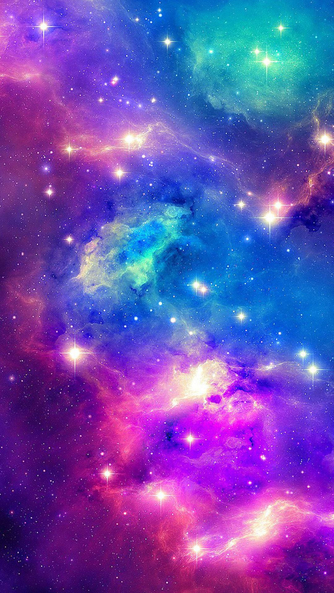 Neon Stars Space Iphone Background