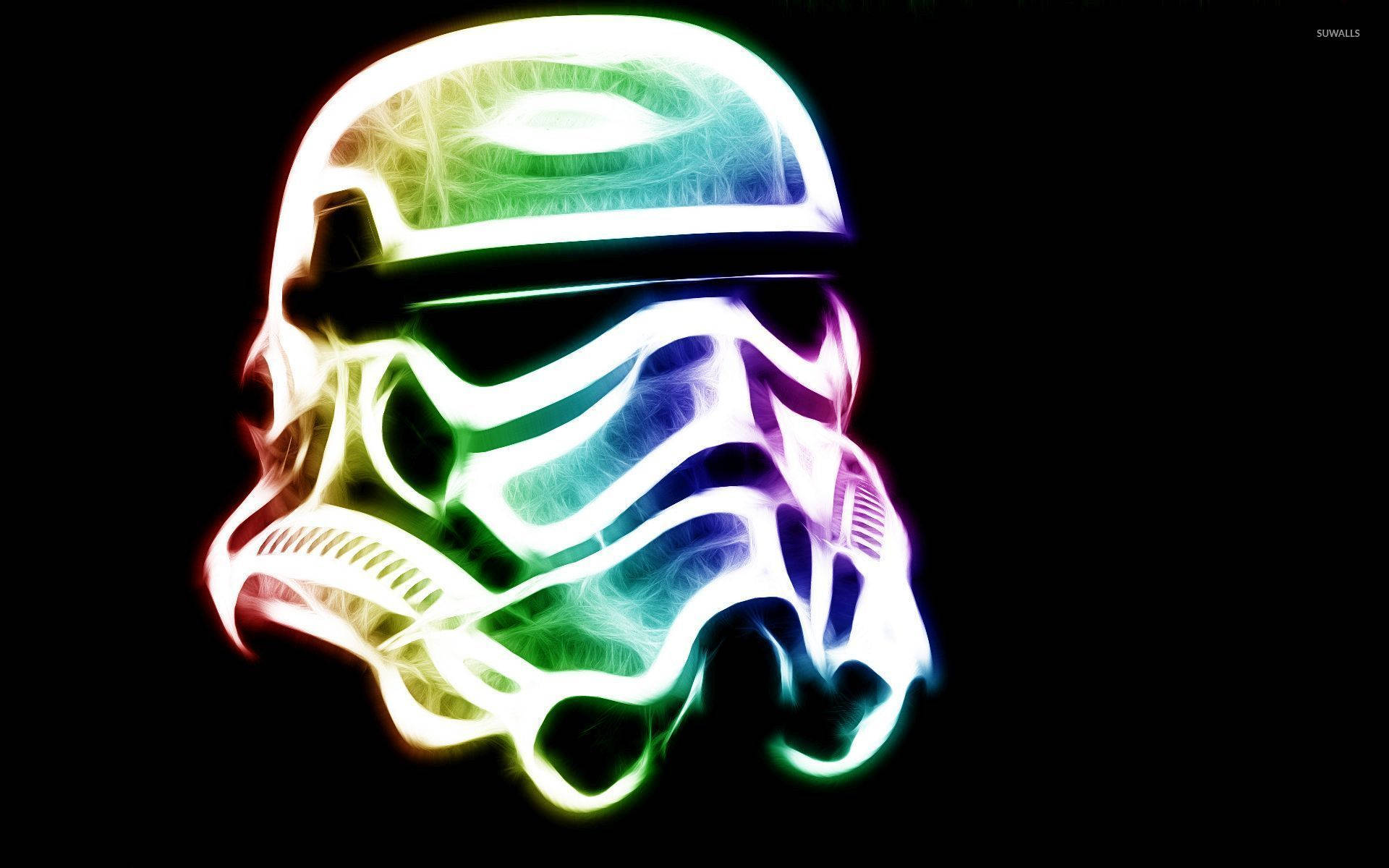 Neon Stormtrooper Helmet Background