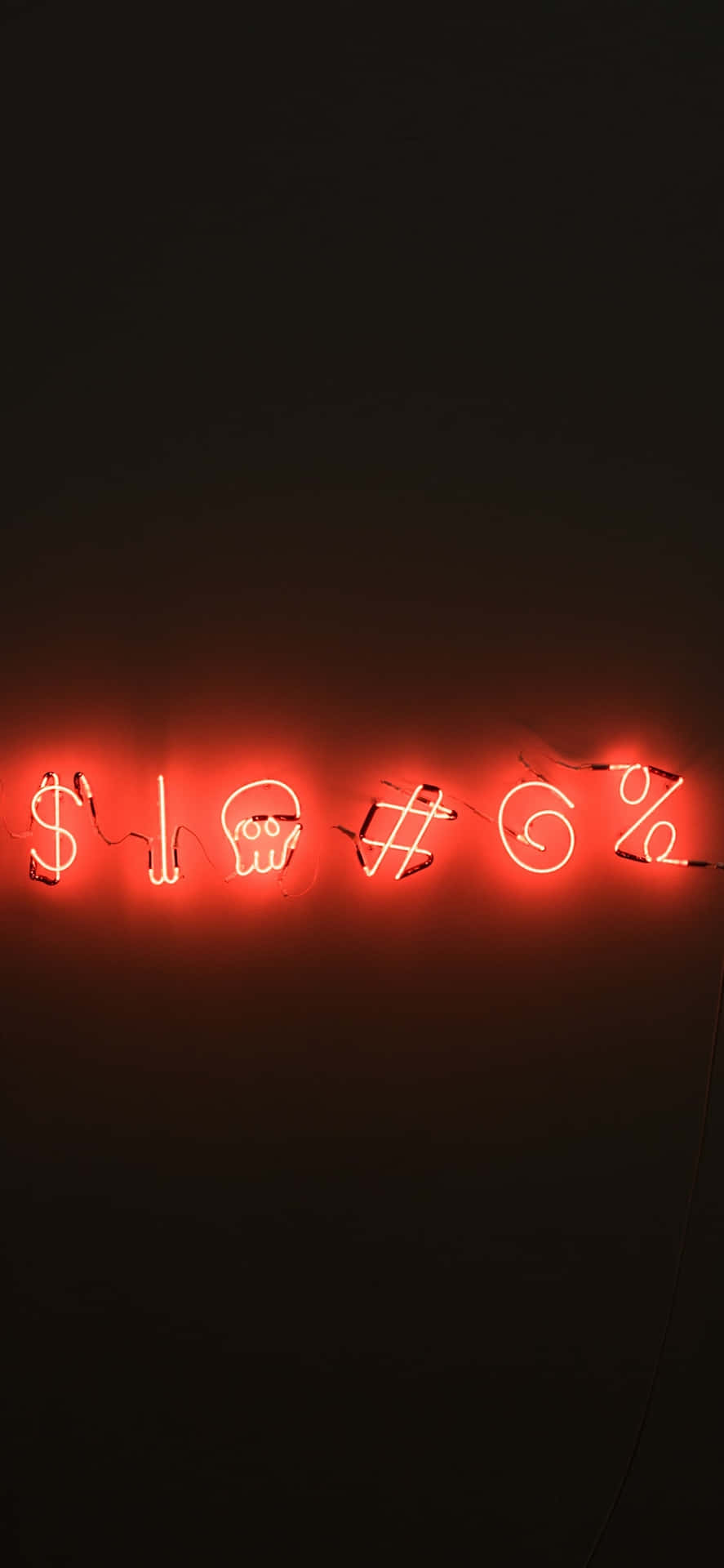 Neon Symbols Dark Background Background