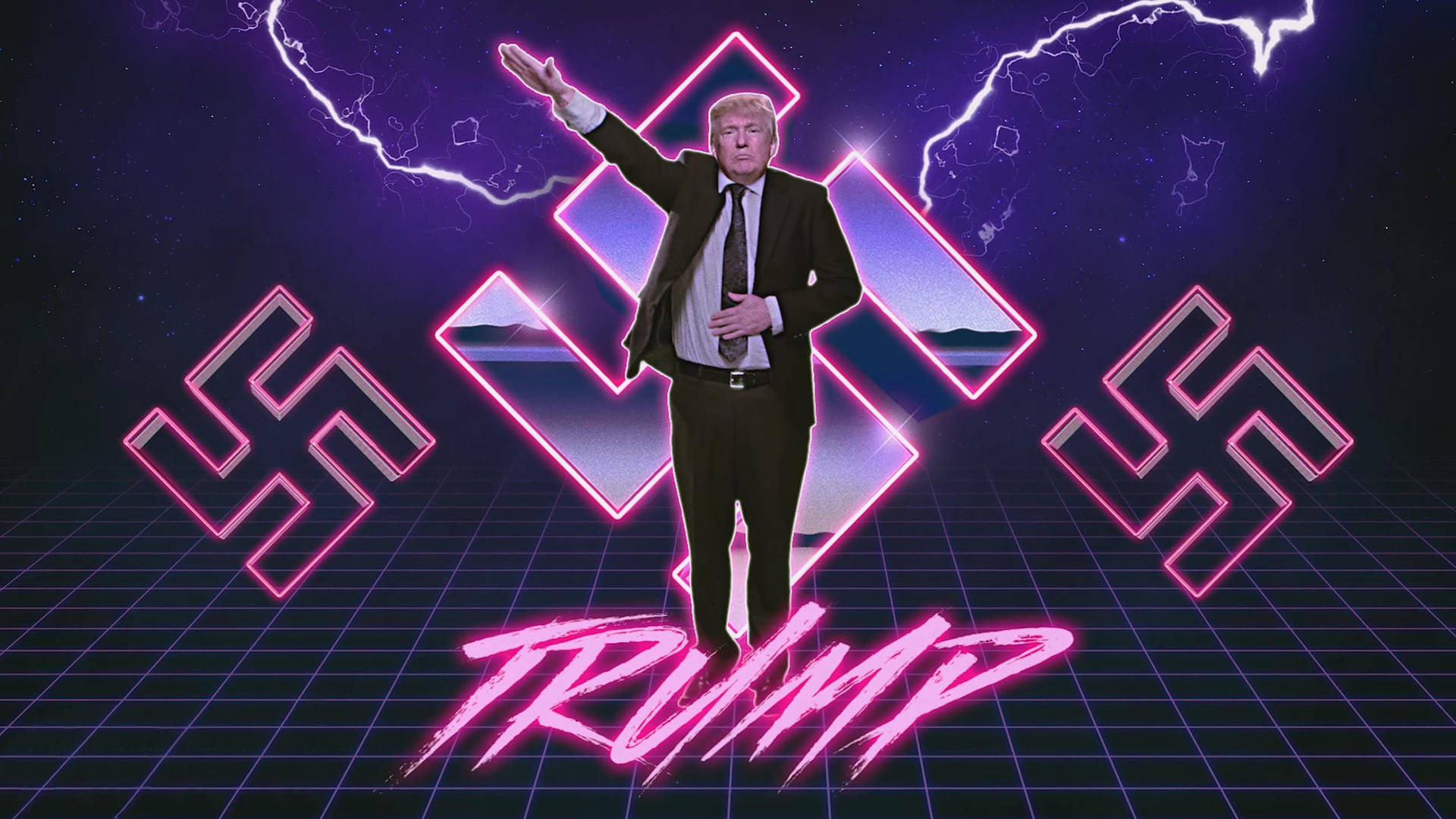 Neon Synthwave Trump Background