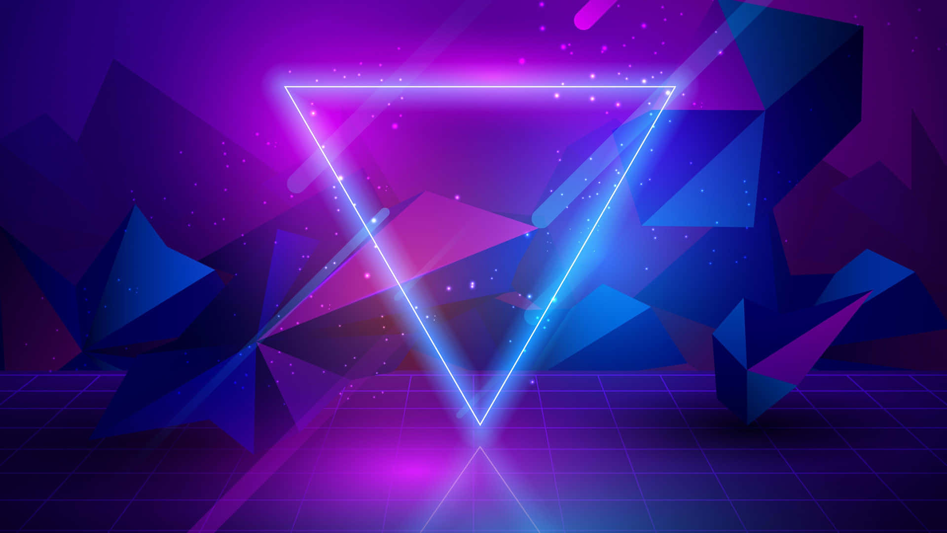 Neon Triangle Abstract Background Background