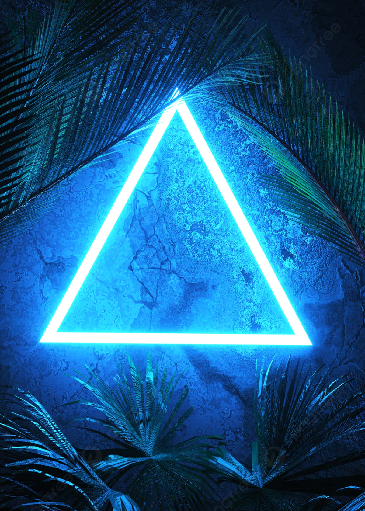 Neon_ Triangle_ Amidst_ Palm_ Fronds.jpg Background