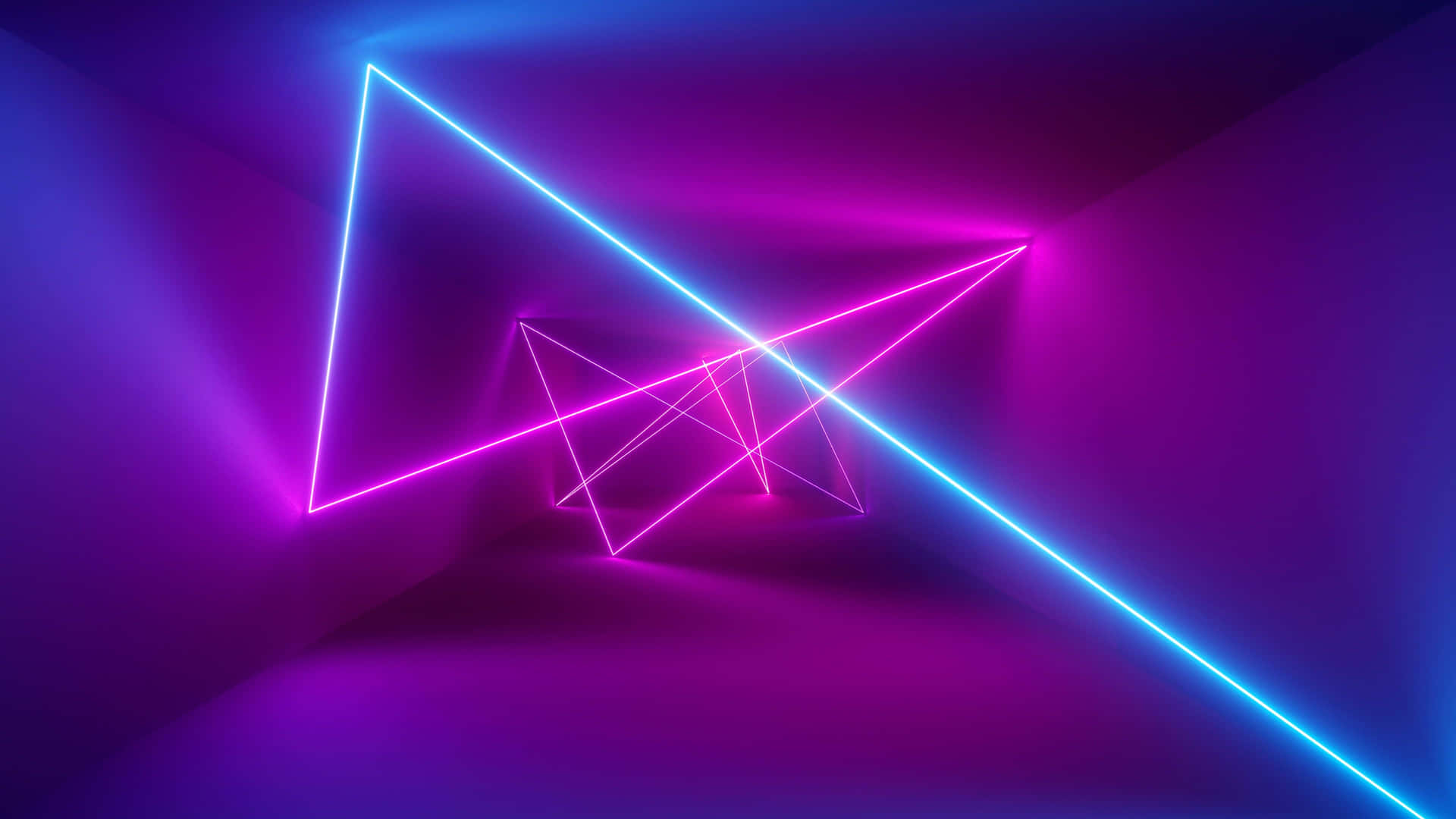 Neon Triangle Light Display