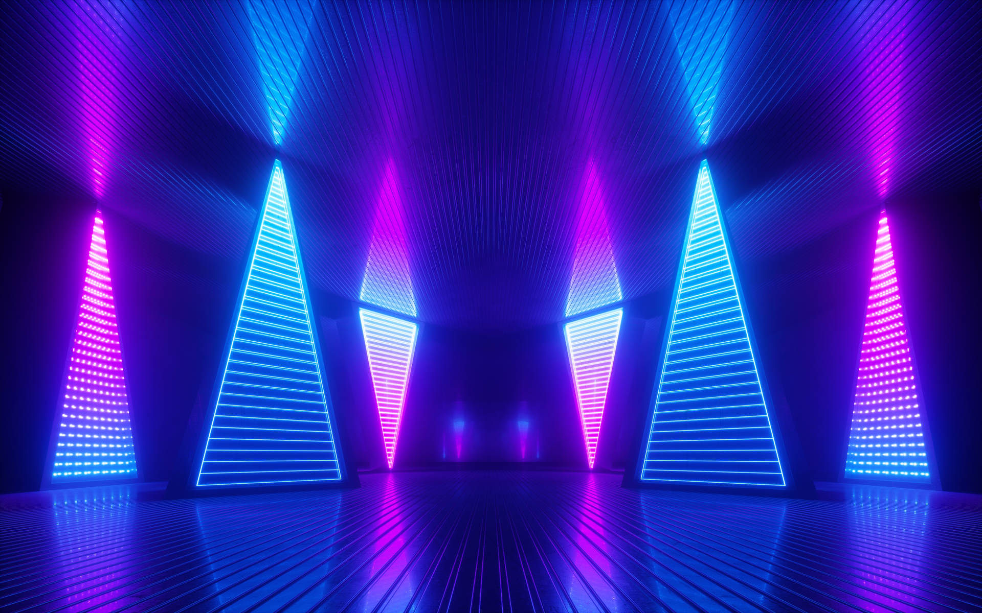 Neon Triangles Vaporwave Desktop Background