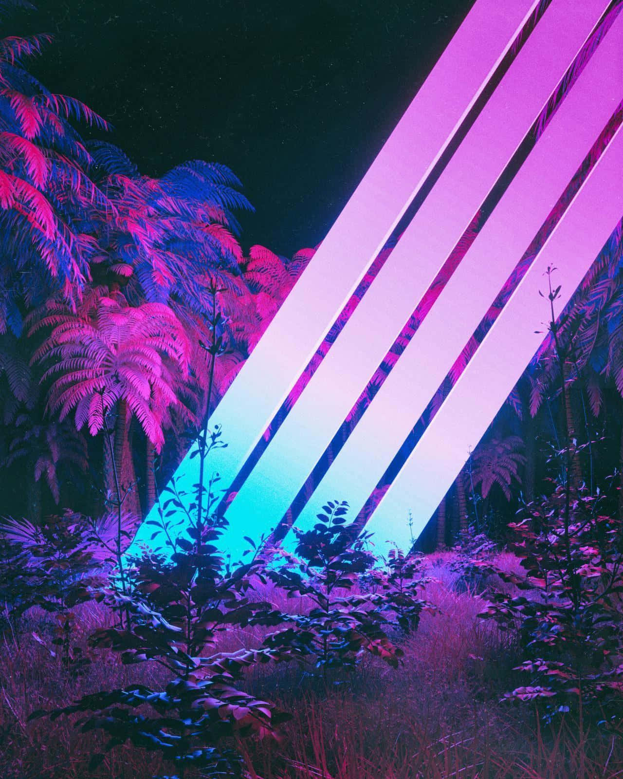 Neon Tropical Fantasy Background
