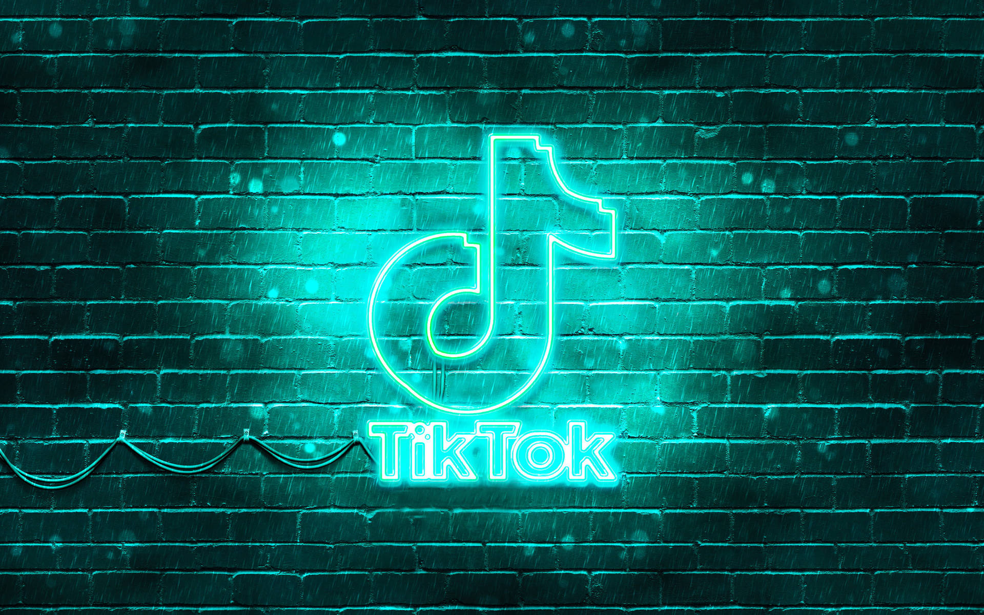 Neon Turquoise Tiktok Logo Background