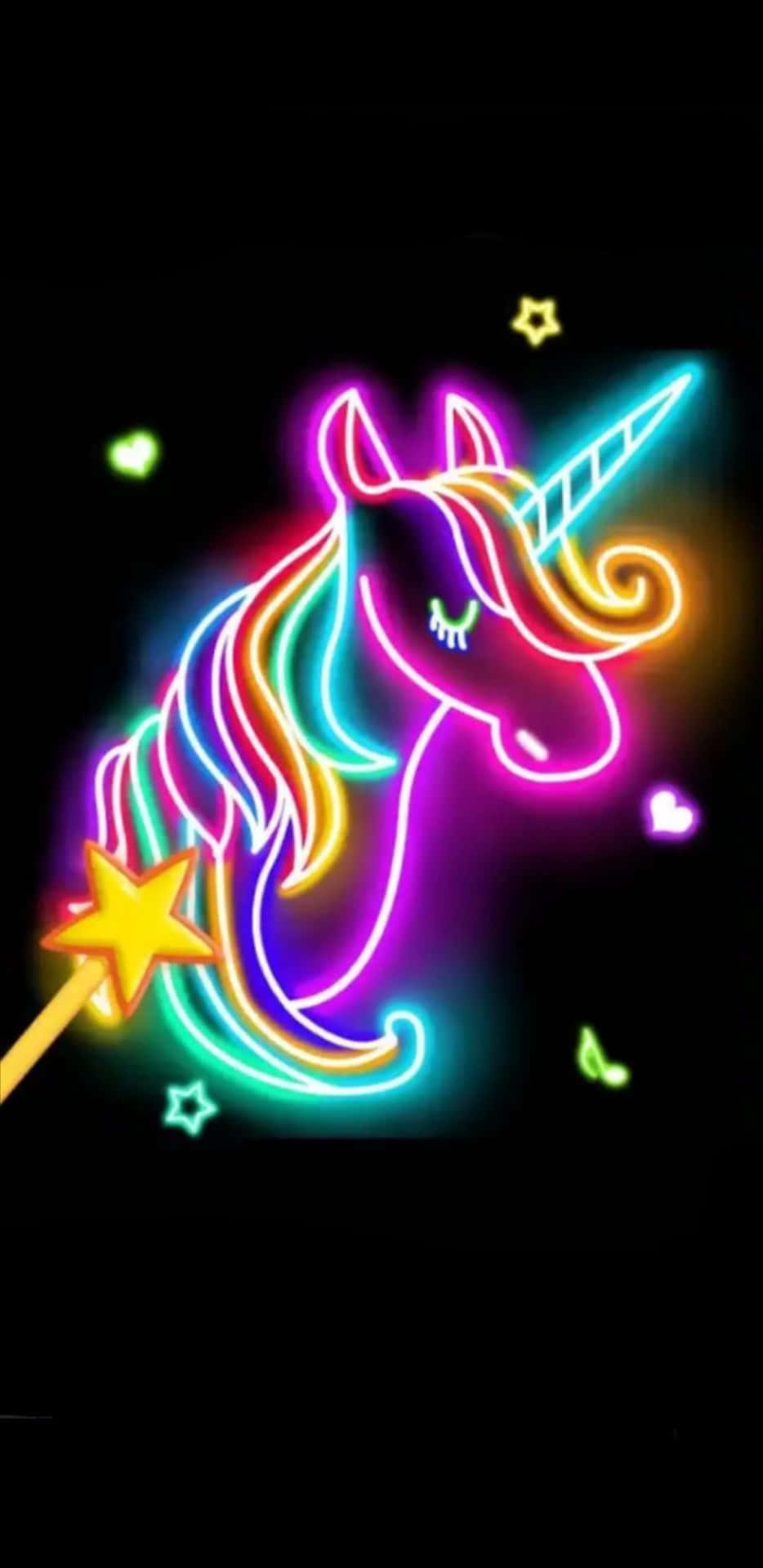 Neon Unicorn Aesthetic Background