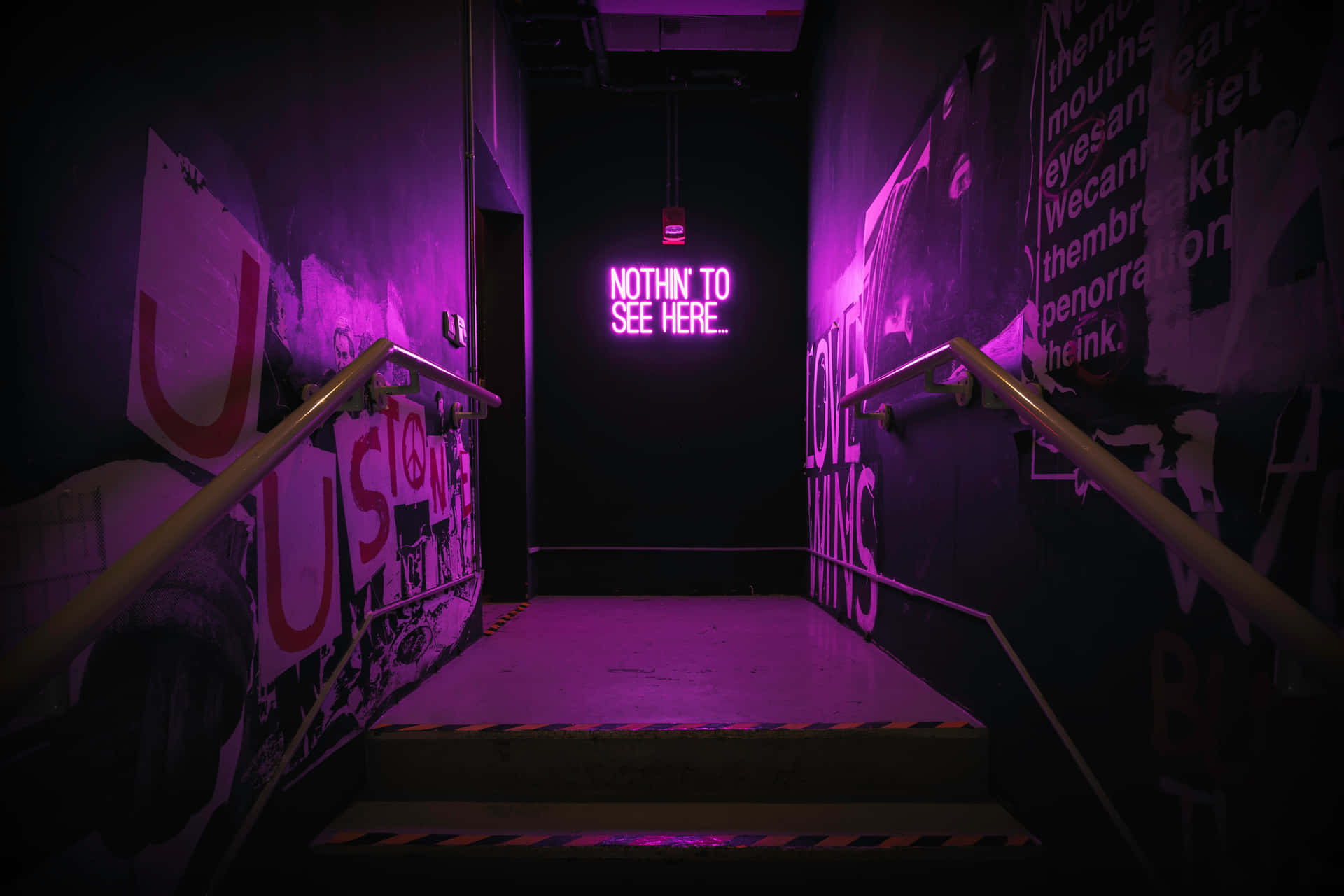 Neon Urban Staircase4 K Background