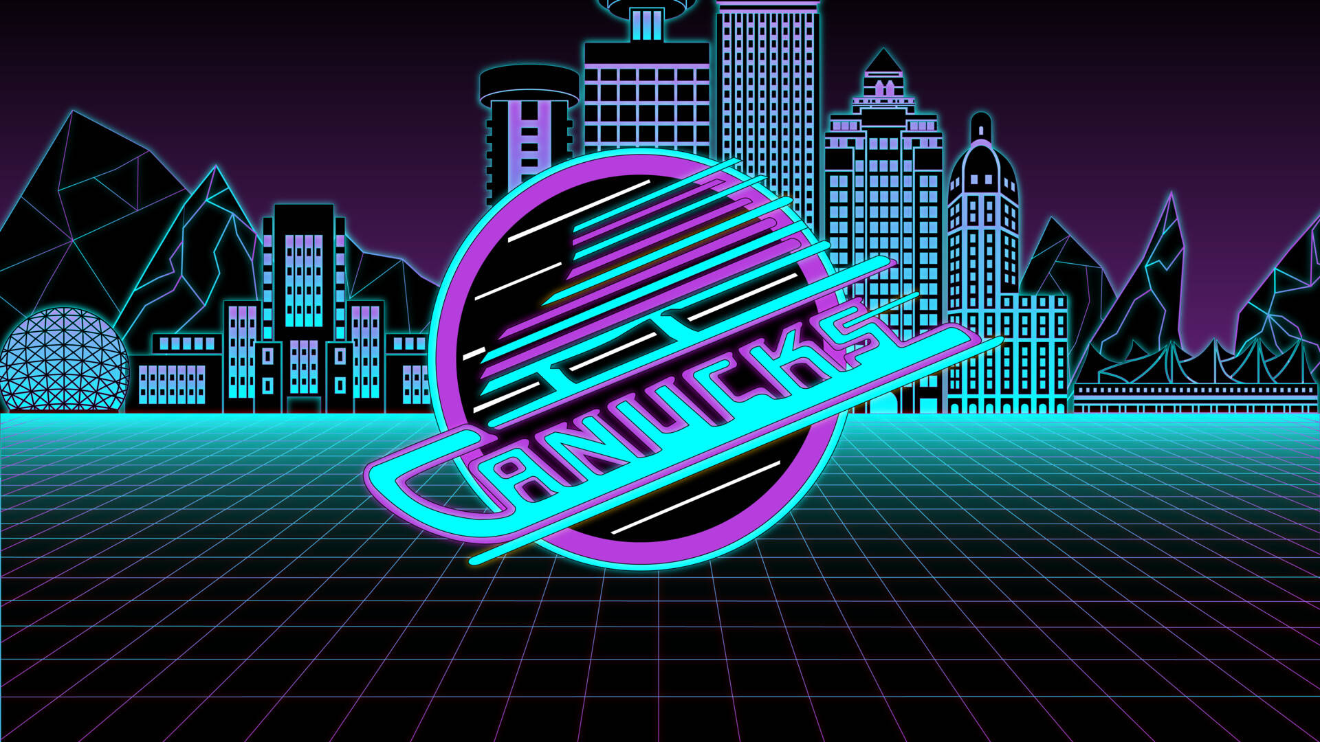 Neon Vancouver Canucks Logo Background