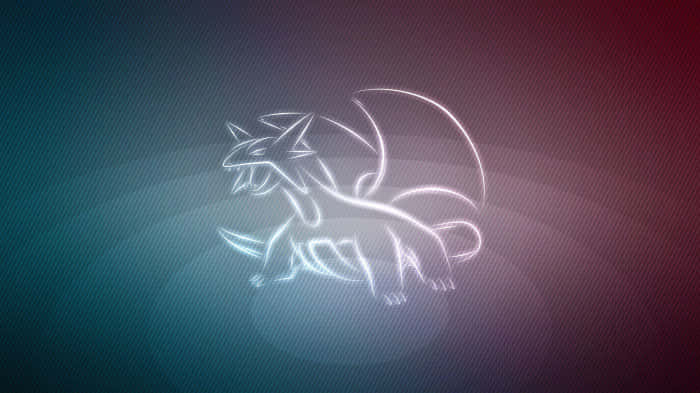 Neon White Outline Salamence Background