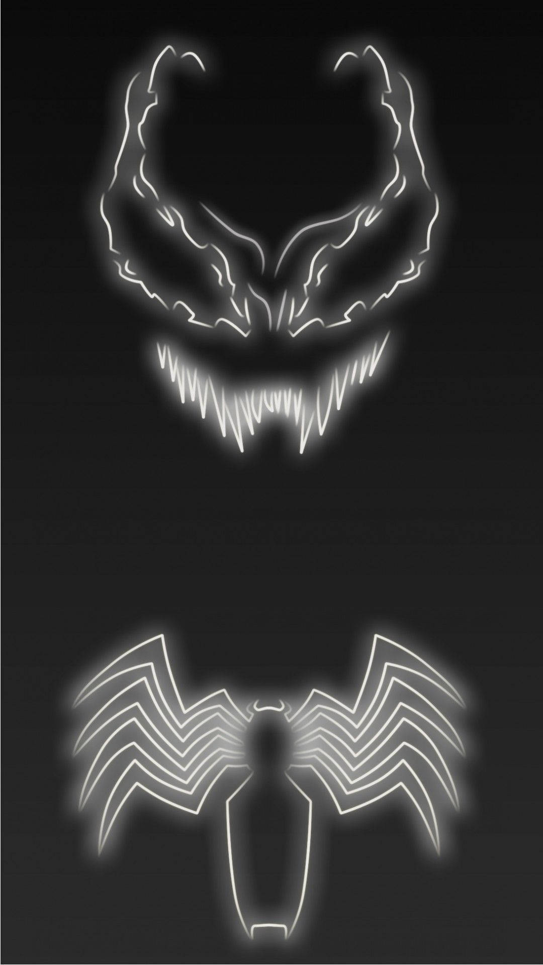 Neon White Venom Logos Background