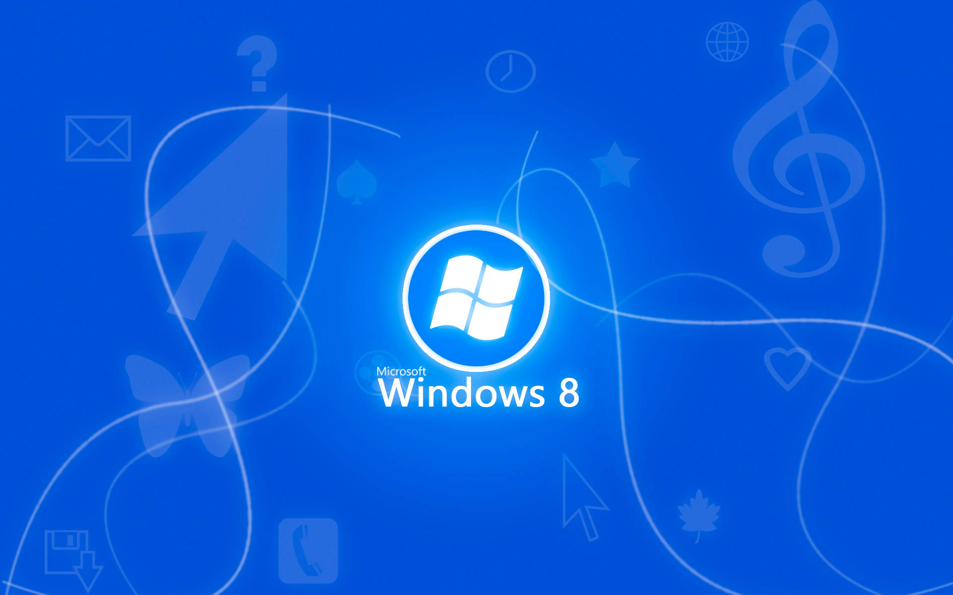 Neon Windows 8 Logo In Blue Background