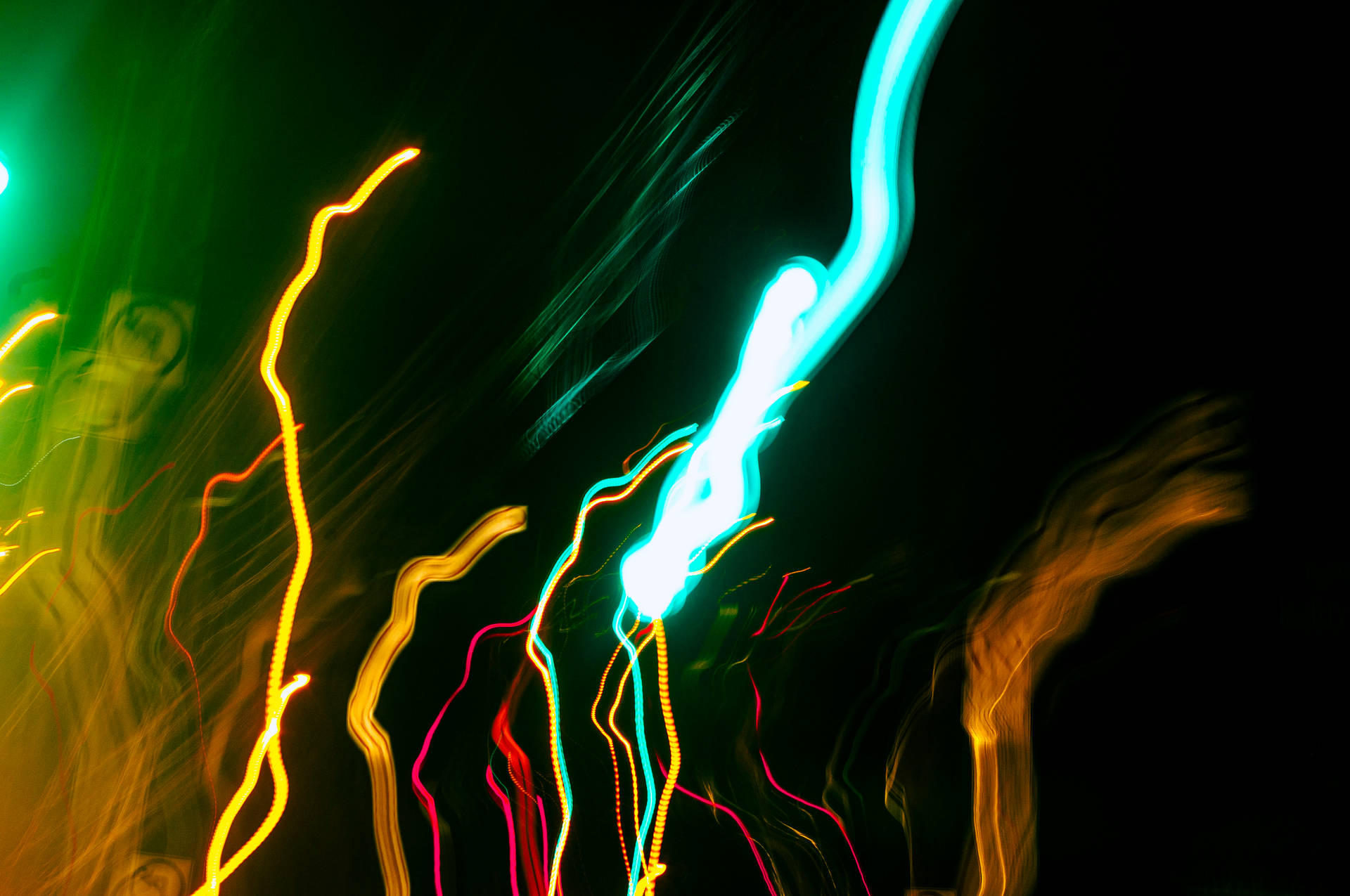 Neon Yellow Aesthetic Lights Background