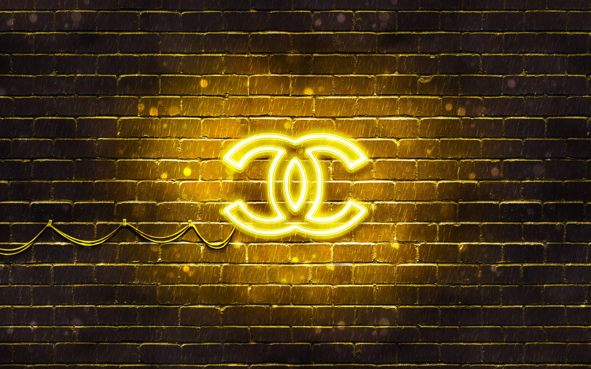 Neon Yellow Chanel Logo Background