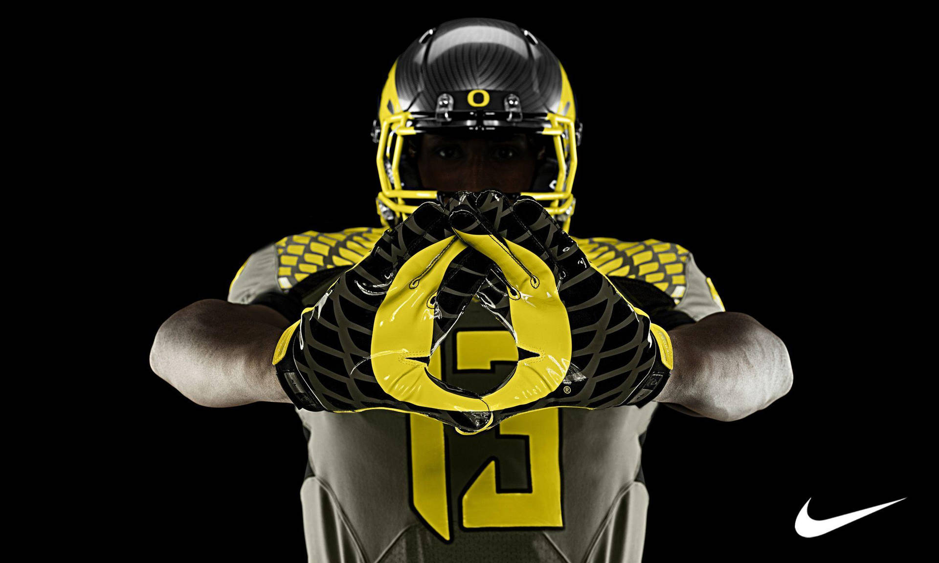 Neon Yellow College Football Player Background