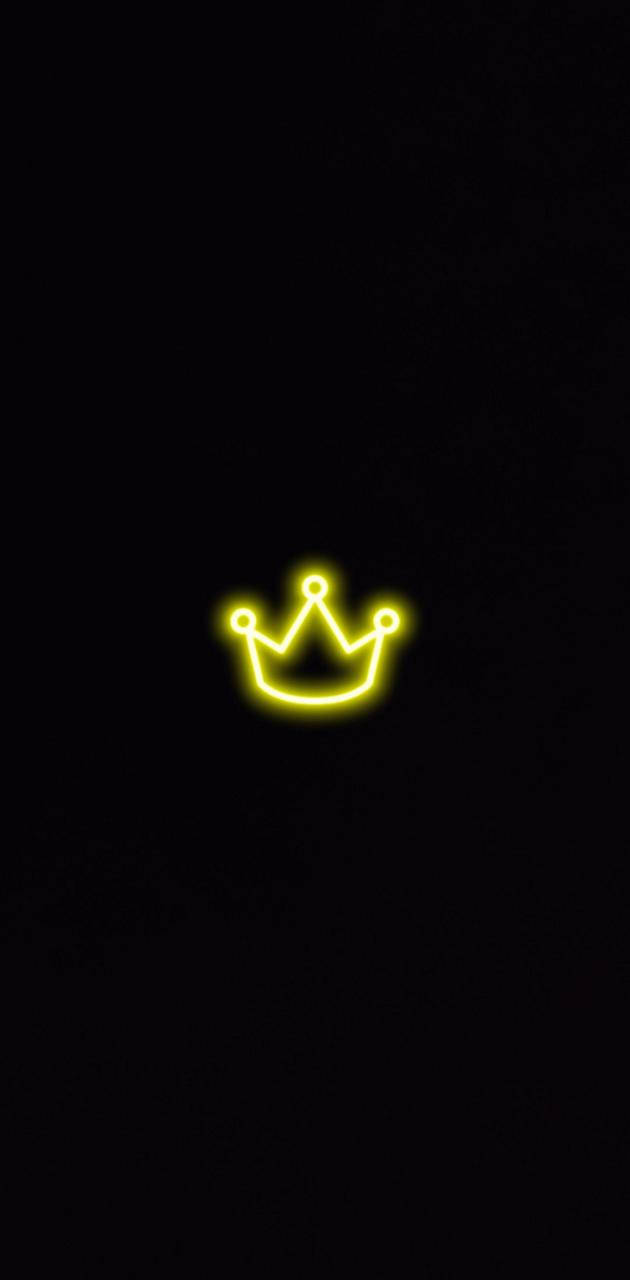 Neon Yellow King And Queen Crown Background