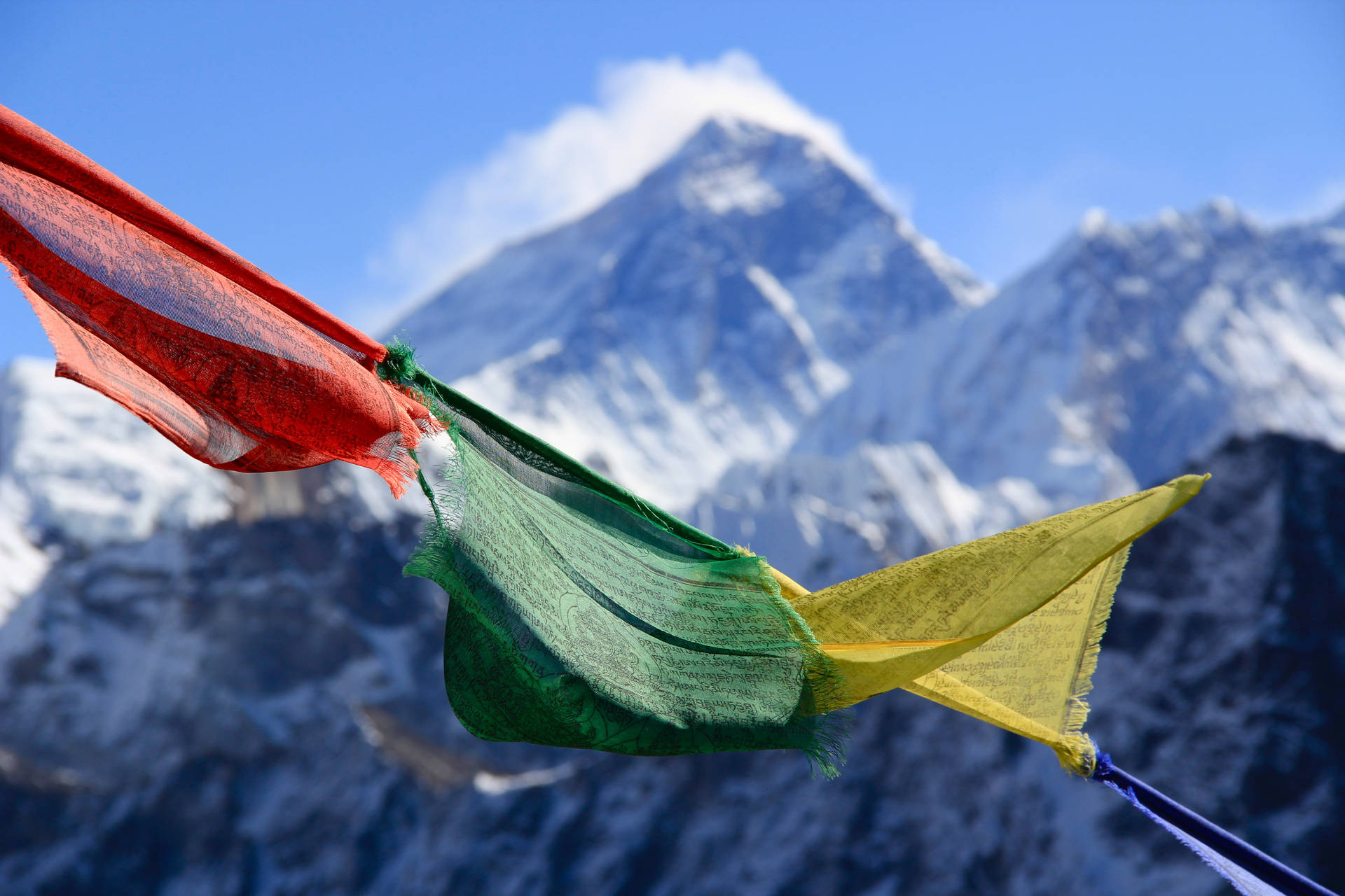 Nepal Gokyo Ri Prayer Flags Background