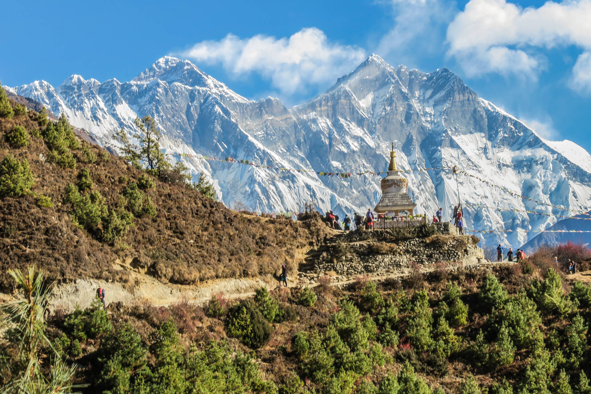 Nepal Namche Stupa Background