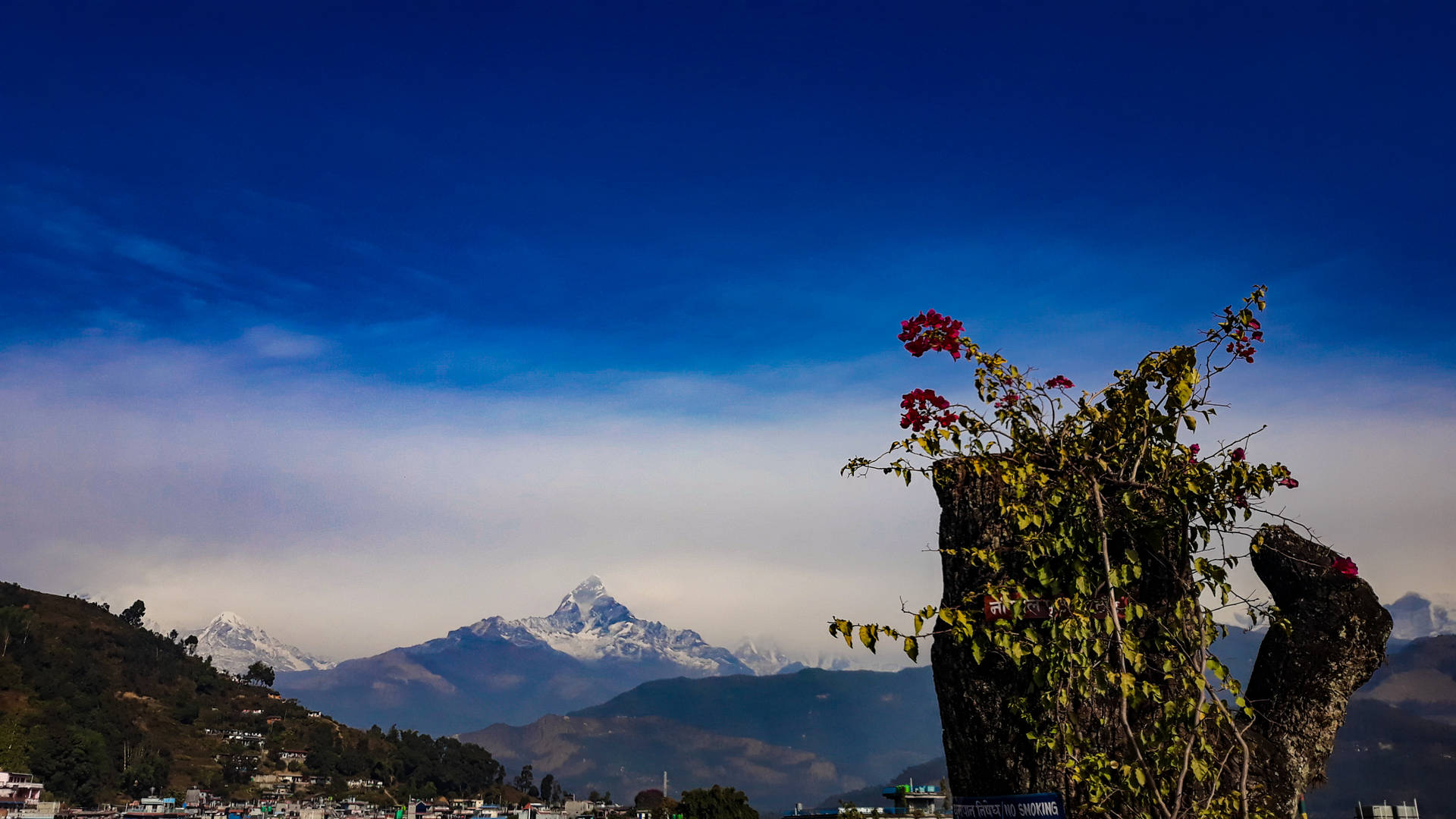 Nepal Pokhara Mountain View Background