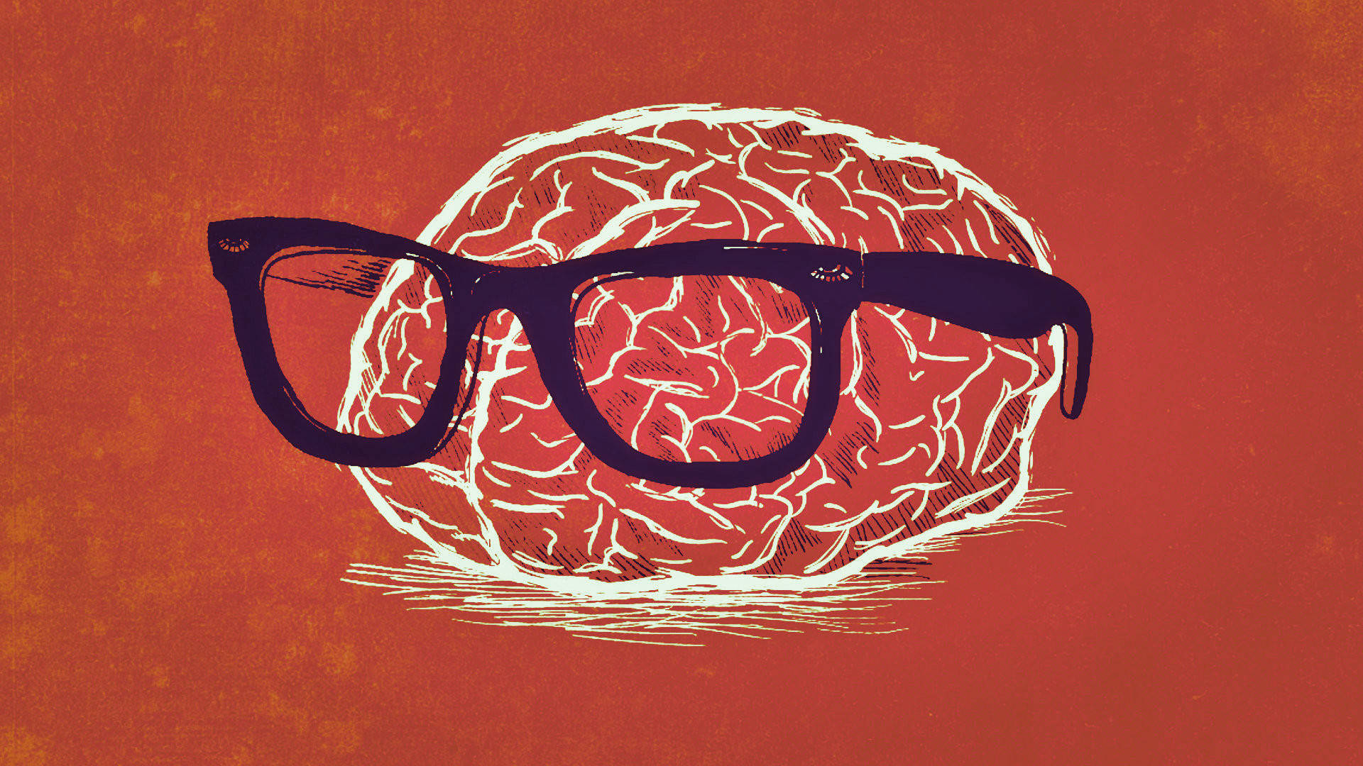 Nerd Brain With Glasses Background