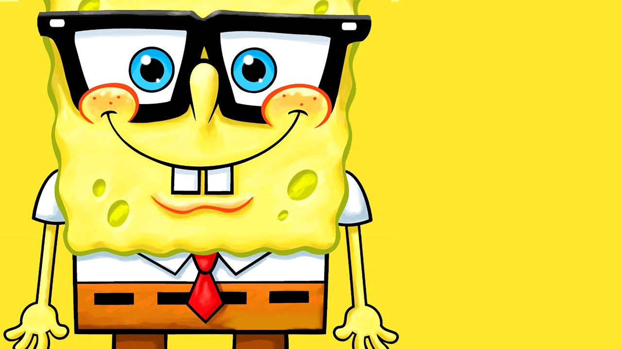 Nerdy Cool Spongebob With Glasses Background