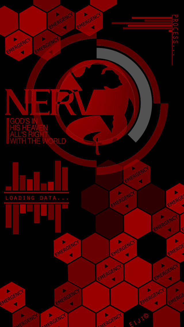 Nerv - A Red Hexagonal Logo Background